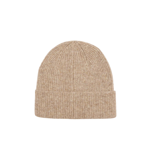 Set Berretto e Sciarpa Donna in beige: dettaglio cappello retro