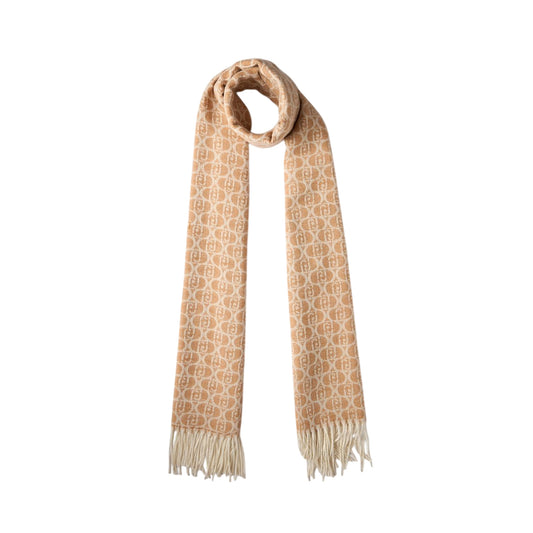 Stola Donna con logo monogram all over Beige