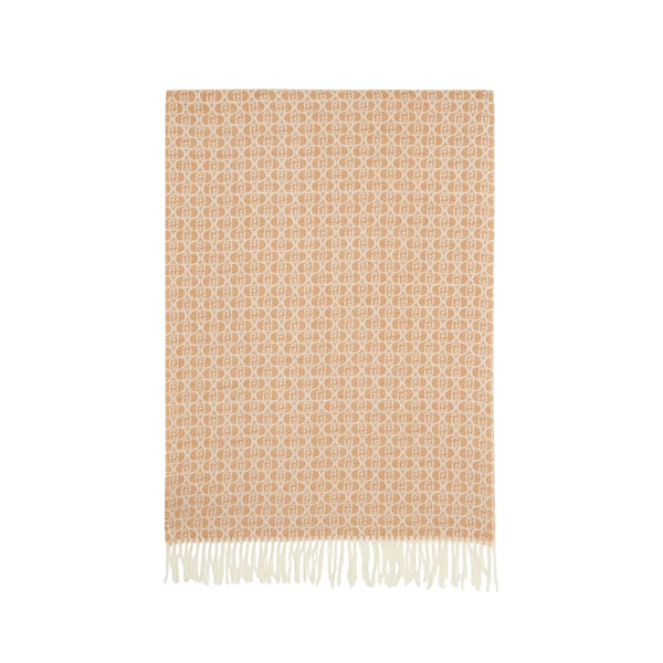 Stola Donna con logo monogram all over Beige