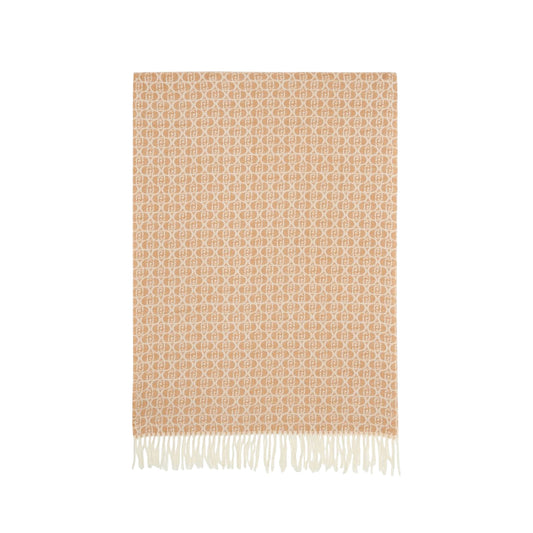 Stola Donna con logo monogram all over Beige