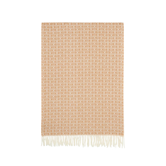 Stola Donna con logo monogram all over Beige