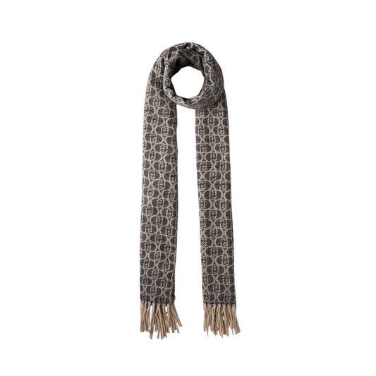 Stola Donna con logo monogram all over Nero