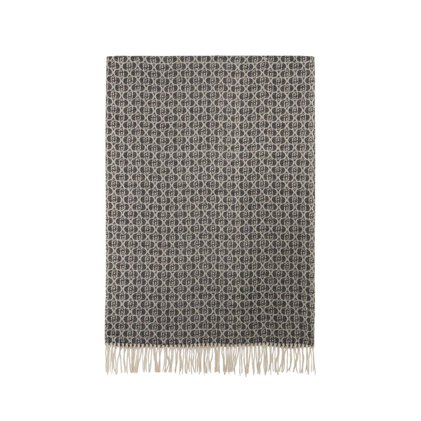 Stola Donna con logo monogram all over Nero