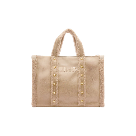 Borsa grande da Donna in tessuto spalmato beige
