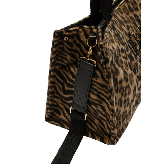 Borsa Shopping da donna grande stampa animalier dettaglio