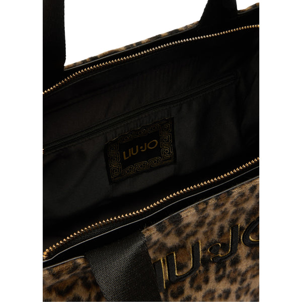Borsa Shopping da donna grande stampa animalier interno
