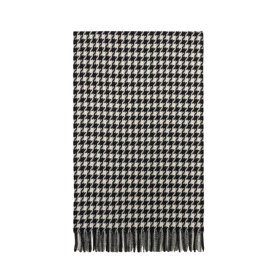 Stola jacquard Donna in vichy Nero
