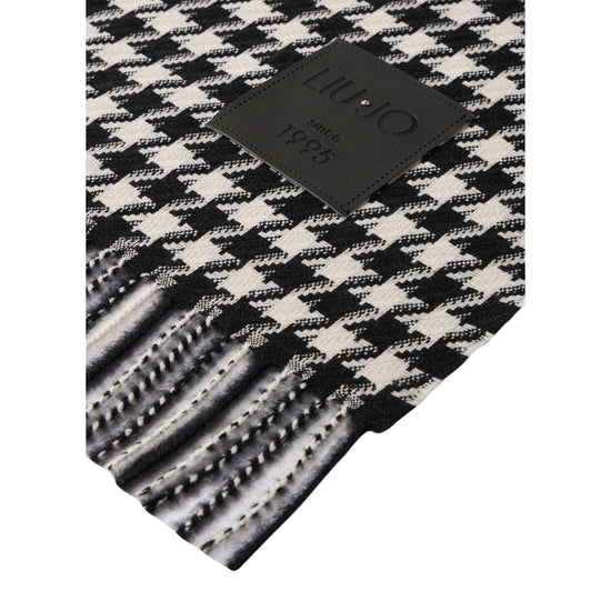 Stola jacquard Donna in vichy Nero dettaglio