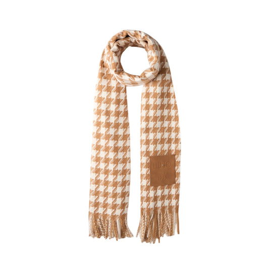 Stola jacquard Donna in vichy Beige