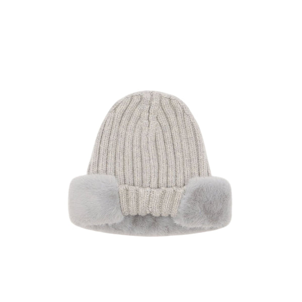 Berretto Donna con pelliccia Grigio