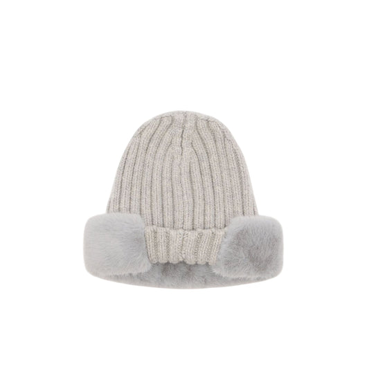 Berretto Donna con pelliccia Grigio