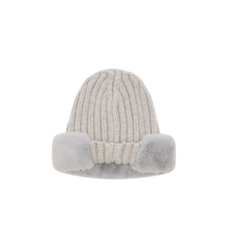 Berretto Donna con pelliccia Grigio