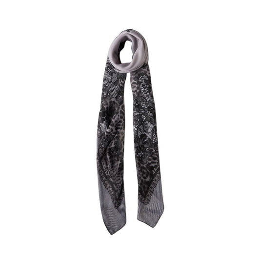 Foulard Donna con stampa pizzo Nero