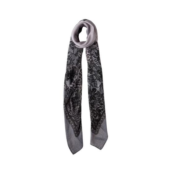 Foulard Donna con stampa pizzo Nero