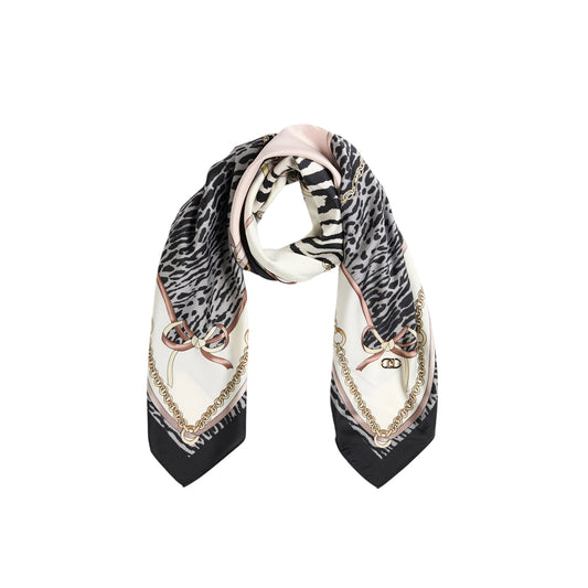 Foulard Donna quadrato con un mix di stampe all over
