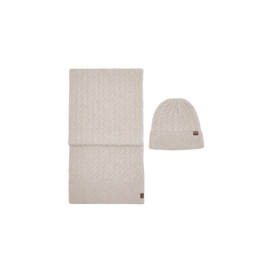 Set coordinato Donna berretto e sciarpa Beige
