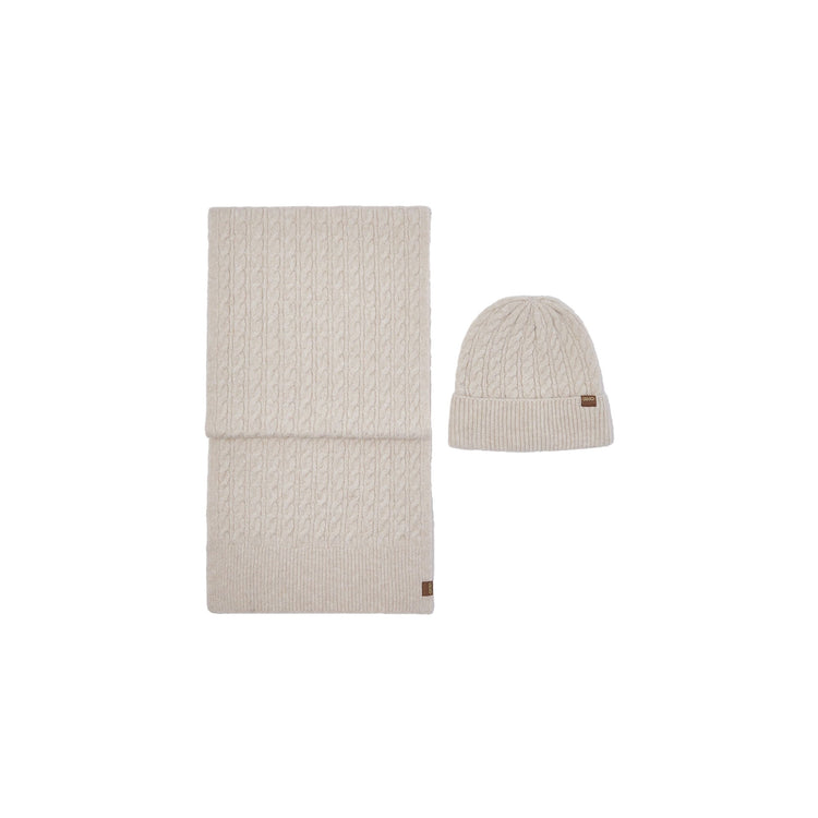 Set coordinato Donna berretto e sciarpa Beige