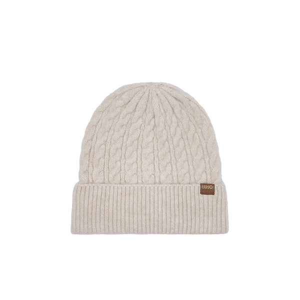 Set coordinato Donna berretto e sciarpa Beige: cappello frontale