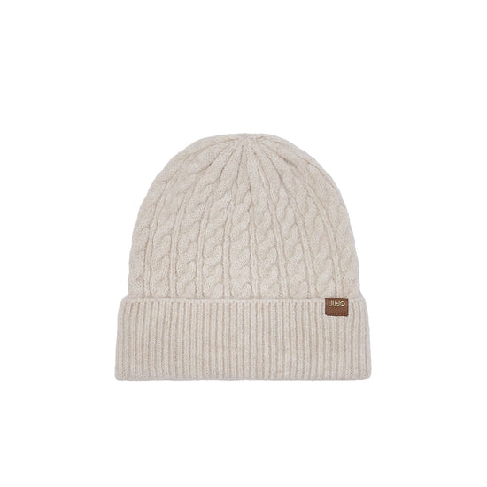 Set coordinato Donna berretto e sciarpa Beige: cappello frontale