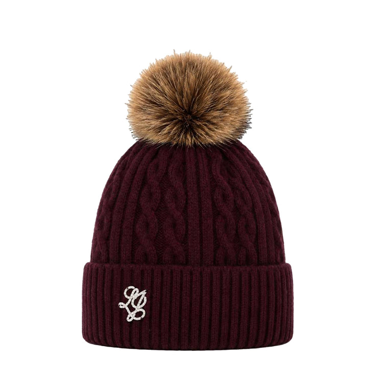 Cappello Donna con pompon Bordeaux