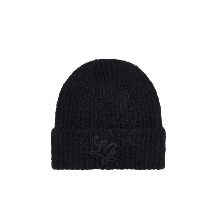 Cappello in maglia Donna con logo ricamato Nero