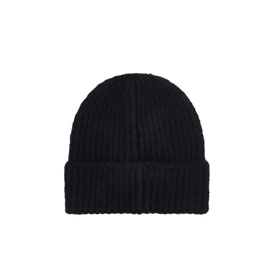 Cappello in maglia Donna con logo ricamato Nero retro