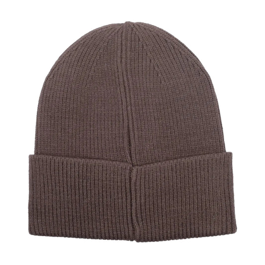 Cappello Donna in maglia con risvolto Marrone retro