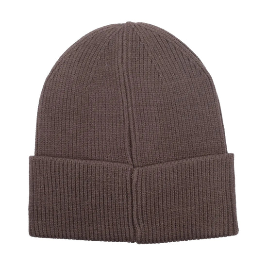 Cappello Donna in maglia con risvolto Marrone retro