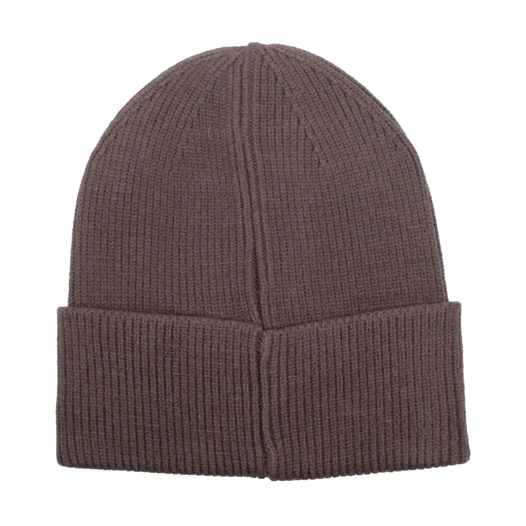 Cappello Donna in maglia con risvolto Marrone retro