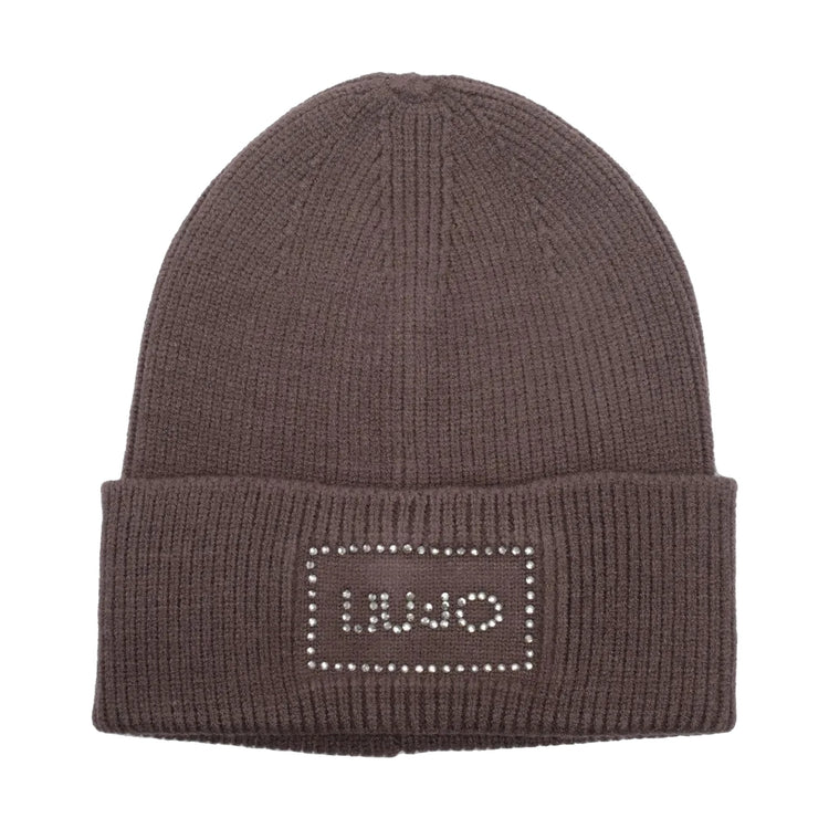 Cappello Donna in maglia con risvolto Marrone
