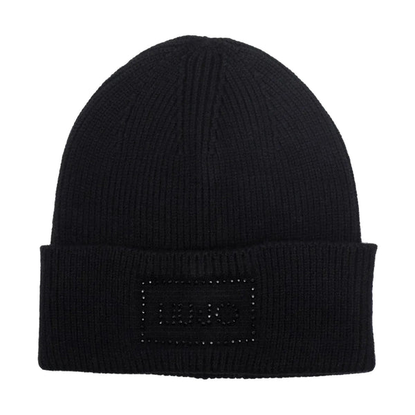 Cappello Donna in maglia con risvolto Nero