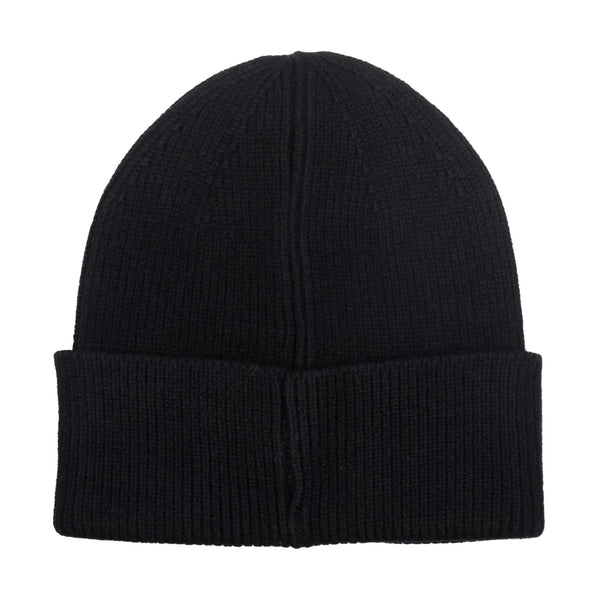 Cappello Donna in maglia con risvolto Nero retro