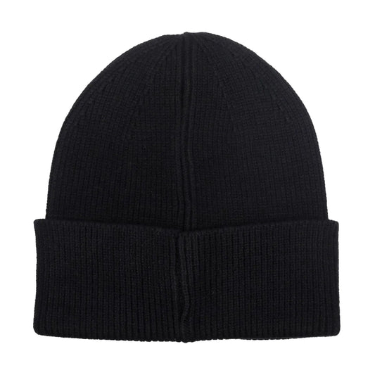 Cappello Donna in maglia con risvolto Nero retro