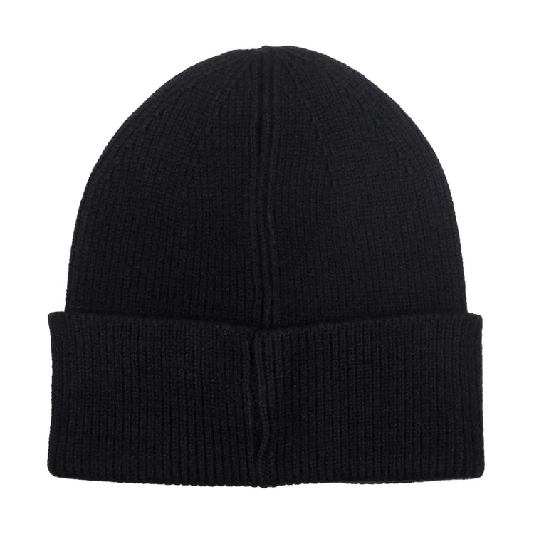 Cappello Donna in maglia con risvolto Nero retro