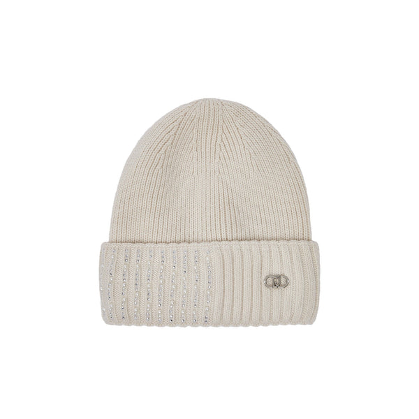 Cappello Donna con applicazioni strass, color burro