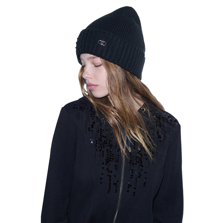 Cappello Donna con applicazioni Nero