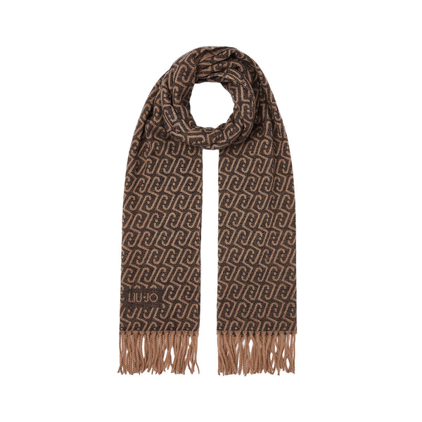 Stola Donna con logo monogram nero/marrone