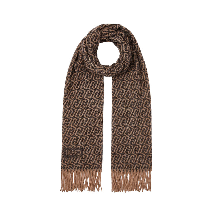 Stola Donna con logo monogram nero/marrone