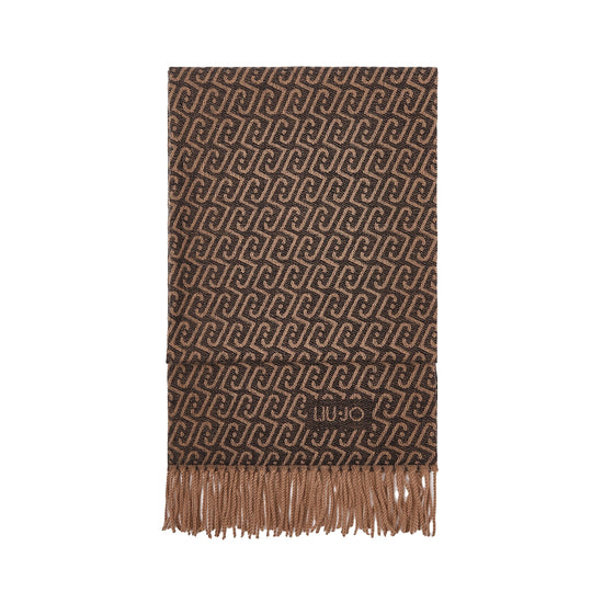 Stola Donna con logo monogram nero/marrone