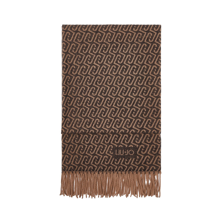 Stola Donna con logo monogram nero/marrone