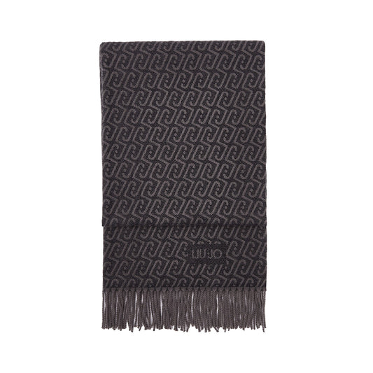 Stola Donna con logo monogram nero/grigio