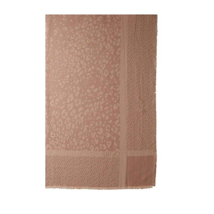 Stola Donna jacquard animalier marrone chiaro
