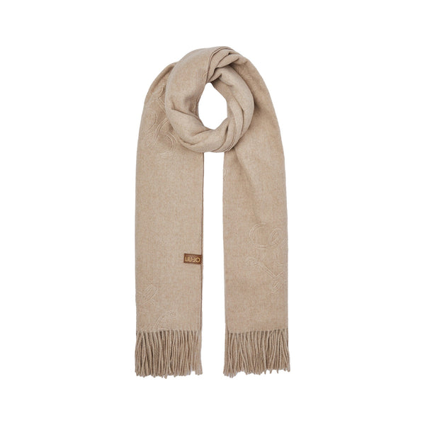 Stola Donna con logo monogram sur ton Beige