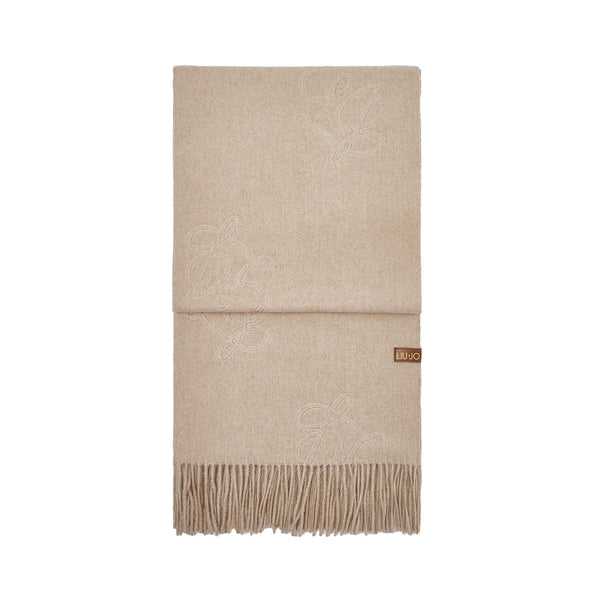 Stola Donna con logo monogram sur ton Beige