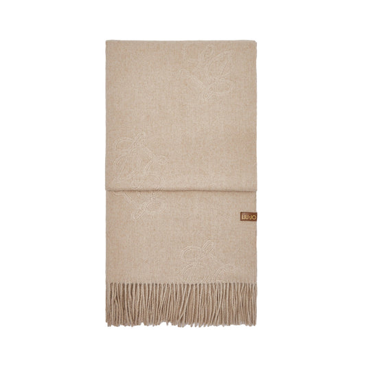 Stola Donna con logo monogram sur ton Beige