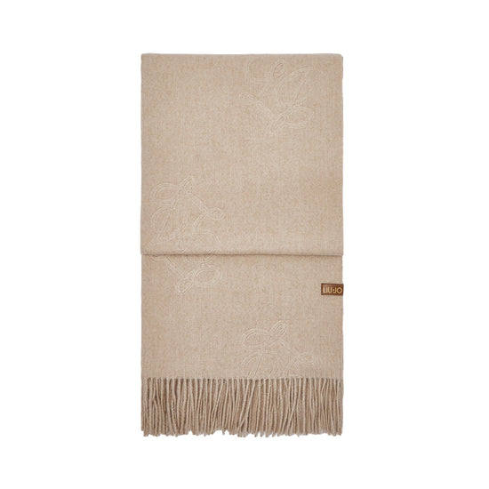Stola Donna con logo monogram sur ton Beige