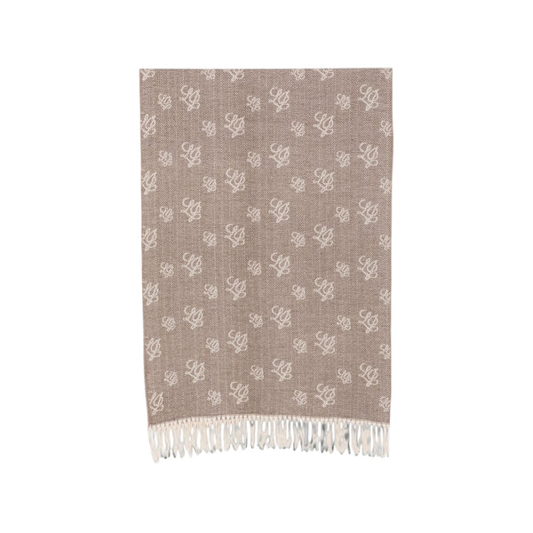 Stola Donna con logo all over Beige