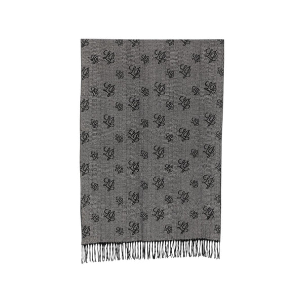 Stola Donna con logo all over Nero