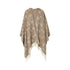 Poncho Donna con logo jacquard beige