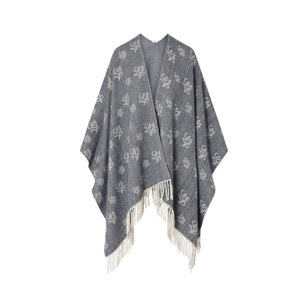 Poncho Donna con logo jacquard